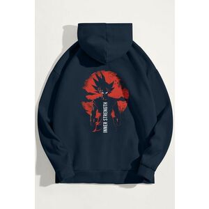 Mikina s Kapucí, Barva Modrá, s Potiskem Saiyan Inner Strength obraz