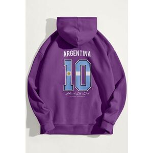 Mikina s Kapucí, Barva Fialová , s Potiskem Hand Of God 10 obraz