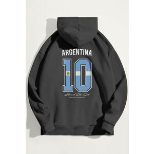 Mikina s Kapucí, Barva Železitě Šedá, s Potiskem Hand Of God 10 obraz