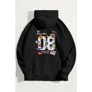 Mikina s Kapucí, Barva Černá, s Potiskem The Street Div obraz