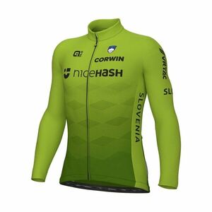 ALÉ Cyklistický dres s dlouhým rukávem zimní - SLOVENIA NATIONAL 23 - zelená 5XL obraz