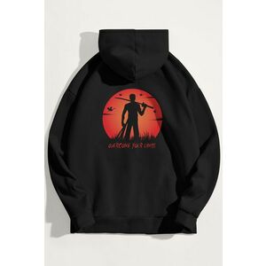 Mikina s Kapucí, Barva Černá, s Potiskem Overcome Your Limits obraz