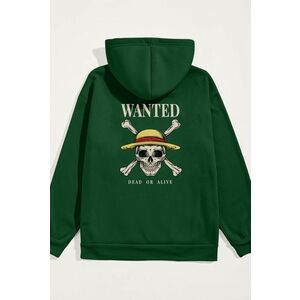 Mikina s Kapucí, Barva Zelená, s Potiskem Wanted Dead Or Alive obraz