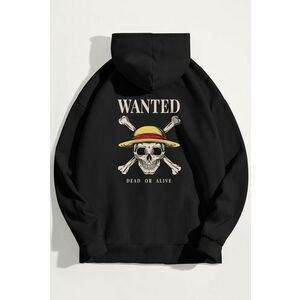 Mikina s Kapucí, Barva Černá, s Potiskem Wanted Dead Or Alive obraz