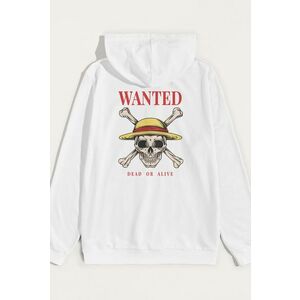 Mikina s Kapucí, Barva Bílá, s Potiskem Wanted Dead Or Alive obraz
