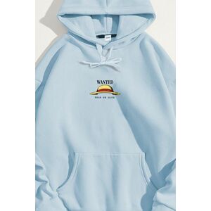 Mikina s Kapucí, Barva Nebesky Modrá , s Potiskem Wanted Dead Or Alive obraz