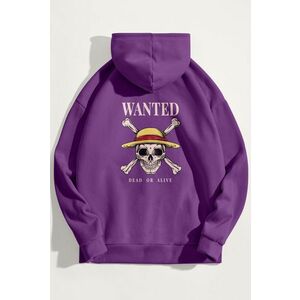 Mikina s Kapucí, Barva Fialová , s Potiskem Wanted Dead Or Alive obraz