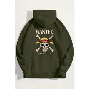 Mikina s Kapucí, Barva Khaki, s Potiskem Wanted Dead Or Alive obraz