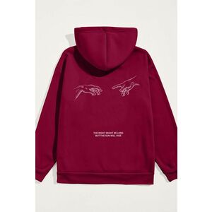 Mikina s Kapucí, Barva Bordó, s Potiskem Rise and Shine obraz