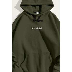 Mikina s Kapucí, Barva Khaki, s Potiskem Rise and Shine obraz