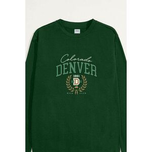 Mikina, Barva Zelená, s Potiskem Denver Rich Club obraz
