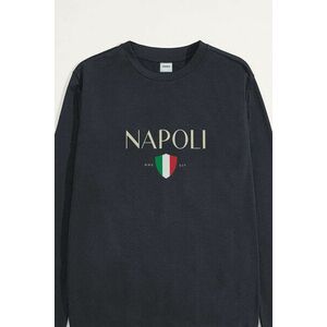 Mikina, Barva Železitě Šedá, s Potiskem Napoli obraz