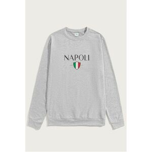 Mikina, Barva Šedá, s Potiskem Napoli obraz