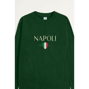 Mikina, Barva Zelená, s Potiskem Napoli obraz