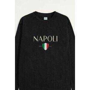 Mikina, Barva Černá, s Potiskem Napoli obraz
