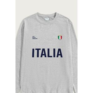 Mikina, Barva Šedá, s Potiskem Italia Bold obraz