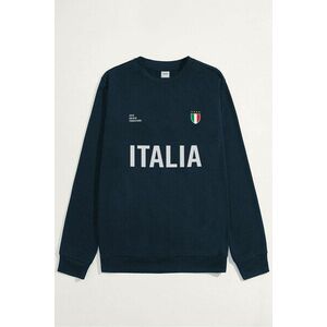 Mikina, Barva Modrá, s Potiskem Italia Bold obraz
