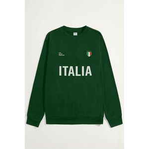 Mikina, Barva Zelená, s Potiskem Italia Bold obraz