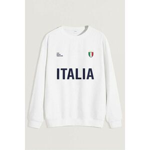 Mikina, Barva Bílá, s Potiskem Italia Bold obraz