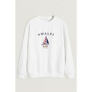 Mikina, Barva Bílá, s Potiskem Amalfi Coast obraz