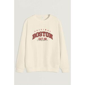 Mikina, Barva Ekru, s Potiskem Boston Original obraz