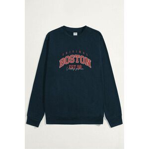 Mikina, Barva Modrá, s Potiskem Boston Original obraz