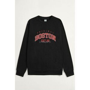 Mikina, Barva Černá, s Potiskem Boston Original obraz