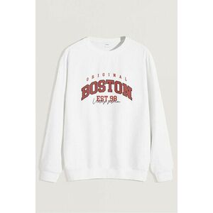 Mikina, Barva Bílá, s Potiskem Boston Original obraz
