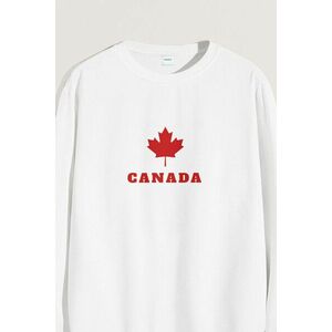Mikina, Barva Bílá, s Potiskem Canada obraz