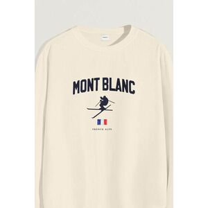 Mikina, Barva Ekru, s Potiskem Mont Blanc Alps obraz