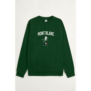 Mikina, Barva Zelená, s Potiskem Mont Blanc Alps obraz