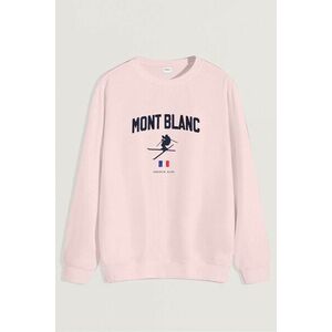Mikina, Barva Růžová, s Potiskem Mont Blanc Alps obraz