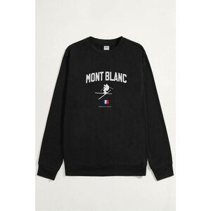 Mikina, Barva Černá, s Potiskem Mont Blanc Alps obraz