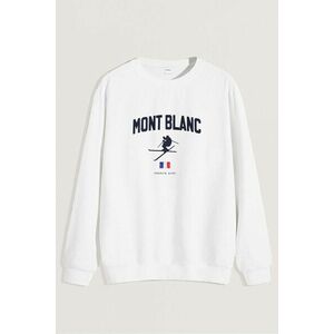 Mikina, Barva Bílá, s Potiskem Mont Blanc Alps obraz