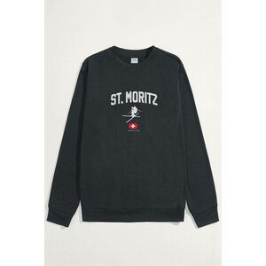 Mikina, Barva Železitě Šedá, s Potiskem St. Moritz Swiss Alps obraz