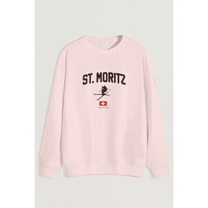 Mikina, Barva Růžová, s Potiskem St. Moritz Swiss Alps obraz
