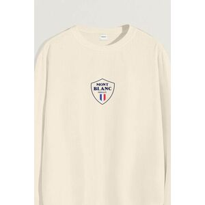 Mikina, Barva Ekru, s Potiskem Mont Blanc Flag obraz