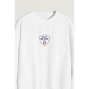 Mikina, Barva Bílá, s Potiskem Mont Blanc Flag obraz