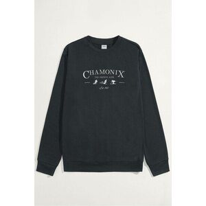 Mikina, Barva Železitě Šedá, s Potiskem Chamonix French Alps obraz