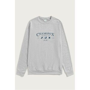 Mikina, Barva Šedá, s Potiskem Chamonix French Alps obraz