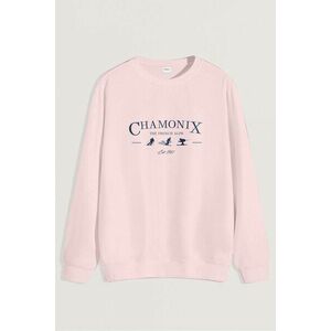 Mikina, Barva Růžová, s Potiskem Chamonix French Alps obraz