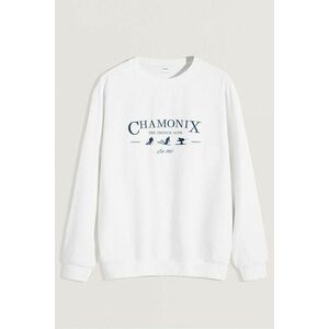 Mikina, Barva Bílá, s Potiskem Chamonix French Alps obraz