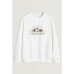 Mikina, Barva Bílá, s Potiskem Chamonix Ski Resorts obraz