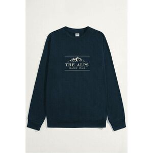 Mikina, Barva Modrá, s Potiskem Alps France Italy obraz