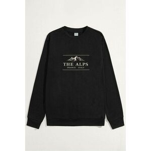 Mikina, Barva Černá, s Potiskem Alps France Italy obraz