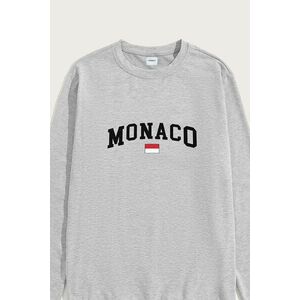 Mikina, Barva Šedá, s Potiskem Monaco Flag obraz