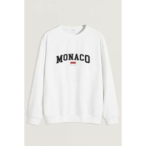 Mikina, Barva Bílá, s Potiskem Monaco Flag obraz