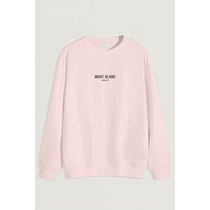 Mikina, Barva Růžová, s Potiskem Mont Blanc Minimal obraz
