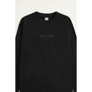 Mikina, Barva Černá, s Potiskem Mont Blanc Minimal obraz