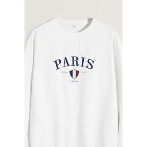 Mikina, Barva Bílá, s Potiskem Paris XXXIII obraz
